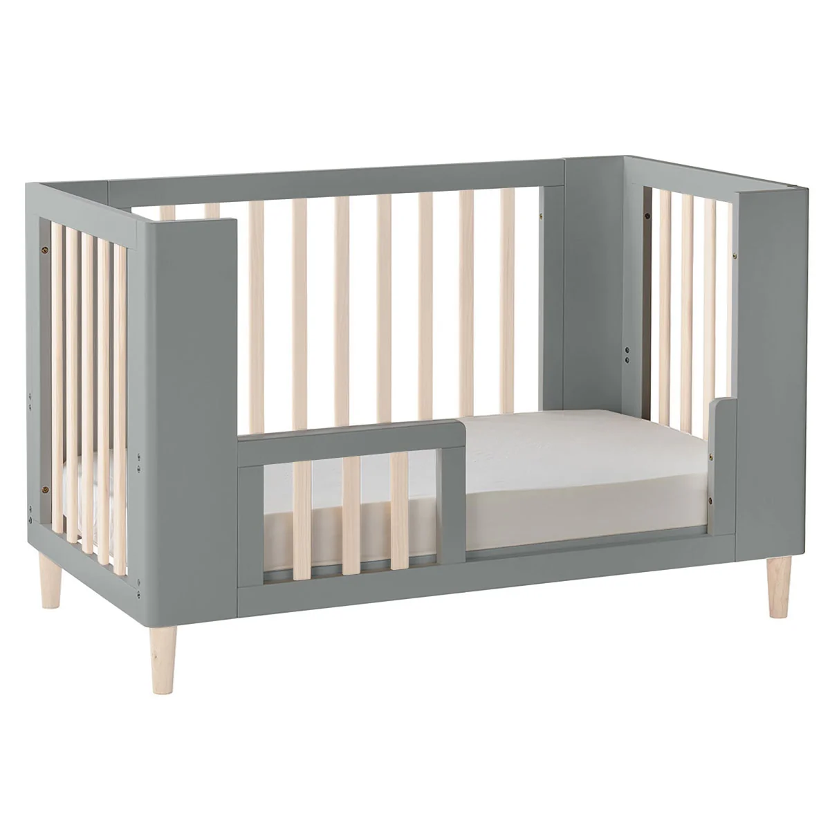 Cocoon Evoke 4-in-1 Cotbed + Change Area Dresser + Mattresses, Dove Grey / Natural Wash - Image 7