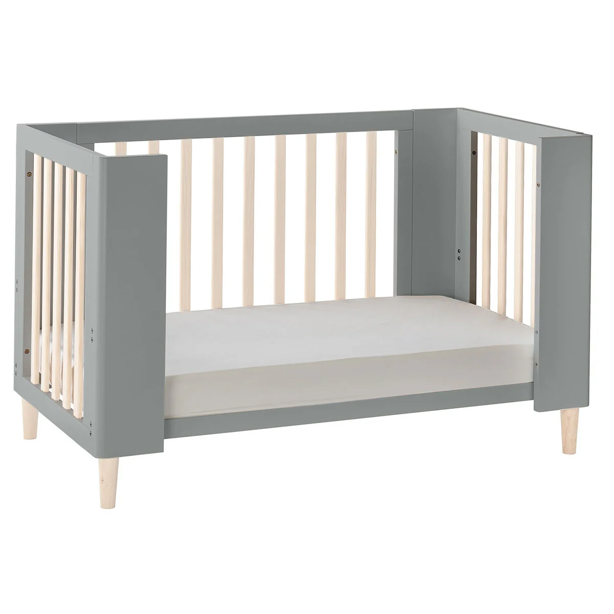 Cocoon Evoke 4-in-1 Cotbed + Change Area Dresser + Mattresses, Dove Grey / Natural Wash - Image 8