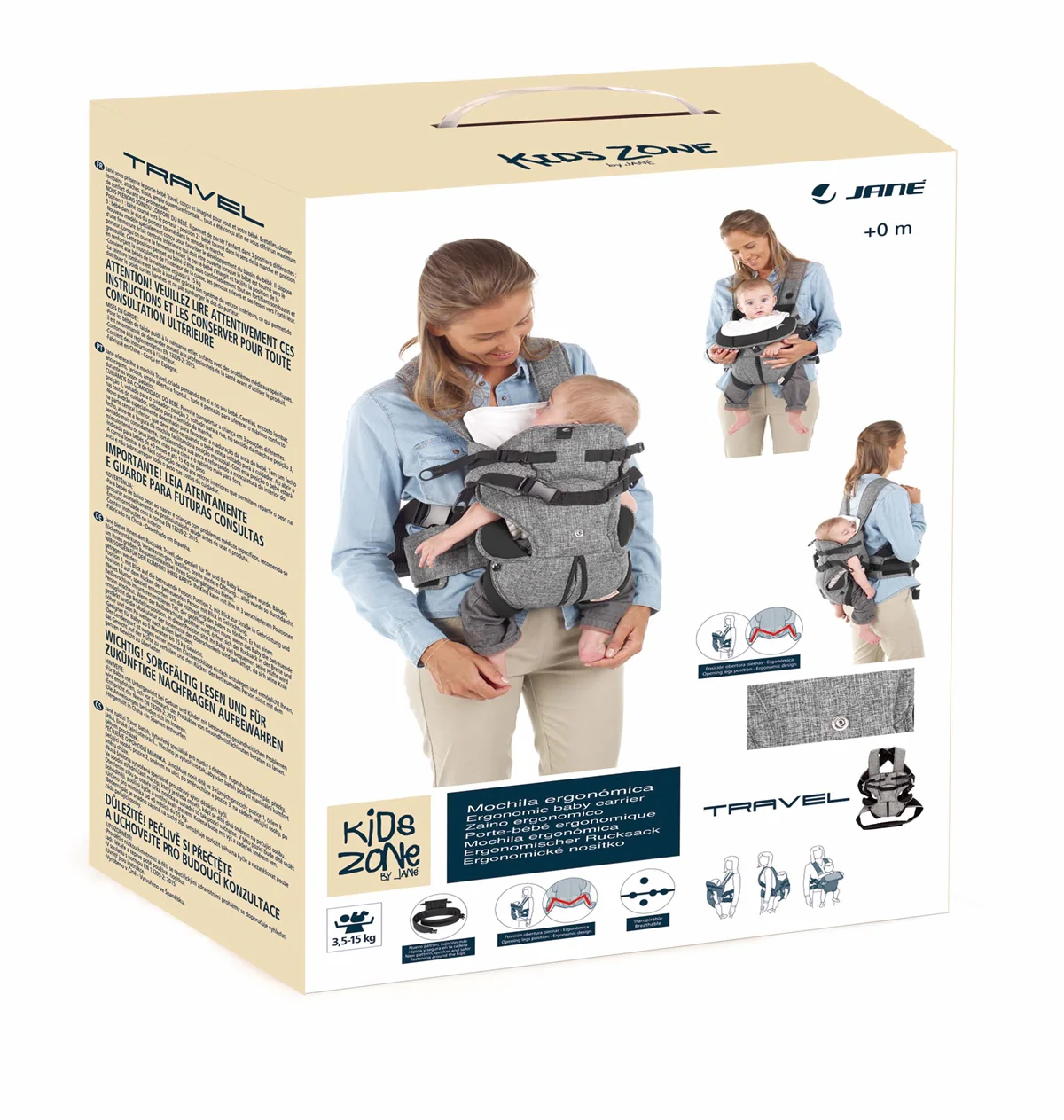Jane Travel Baby Carrier – 3 Position, Breathable with Lumbar Support (Birth to 15kg) - Image 6