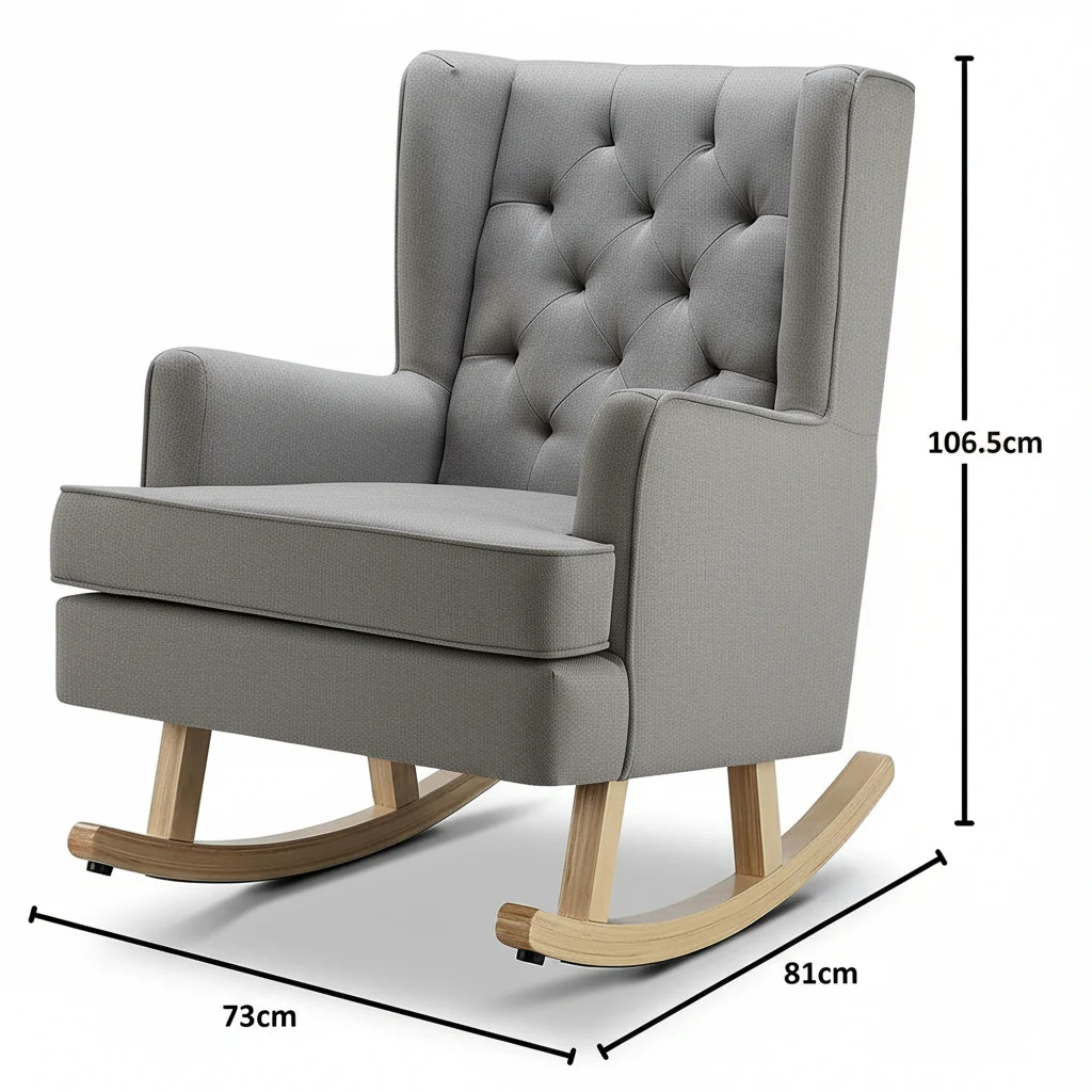 Johnston's Soothe Easy Deluxe Nursery Chair & Rocker – 2-in-1 Nursing & Feeding Chair, Grey - Image 11