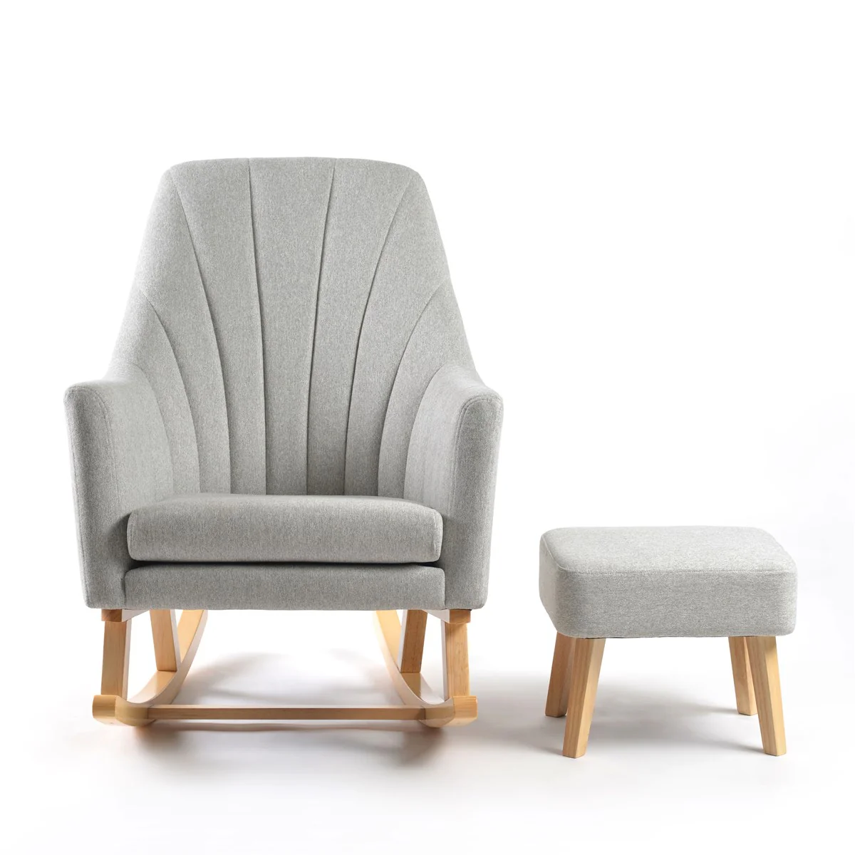 Johnston's Willow Nursing Rocking Chair & Footstool Set – Ergonomic Comfort for Feeding & Relaxing, Grey - Image 3