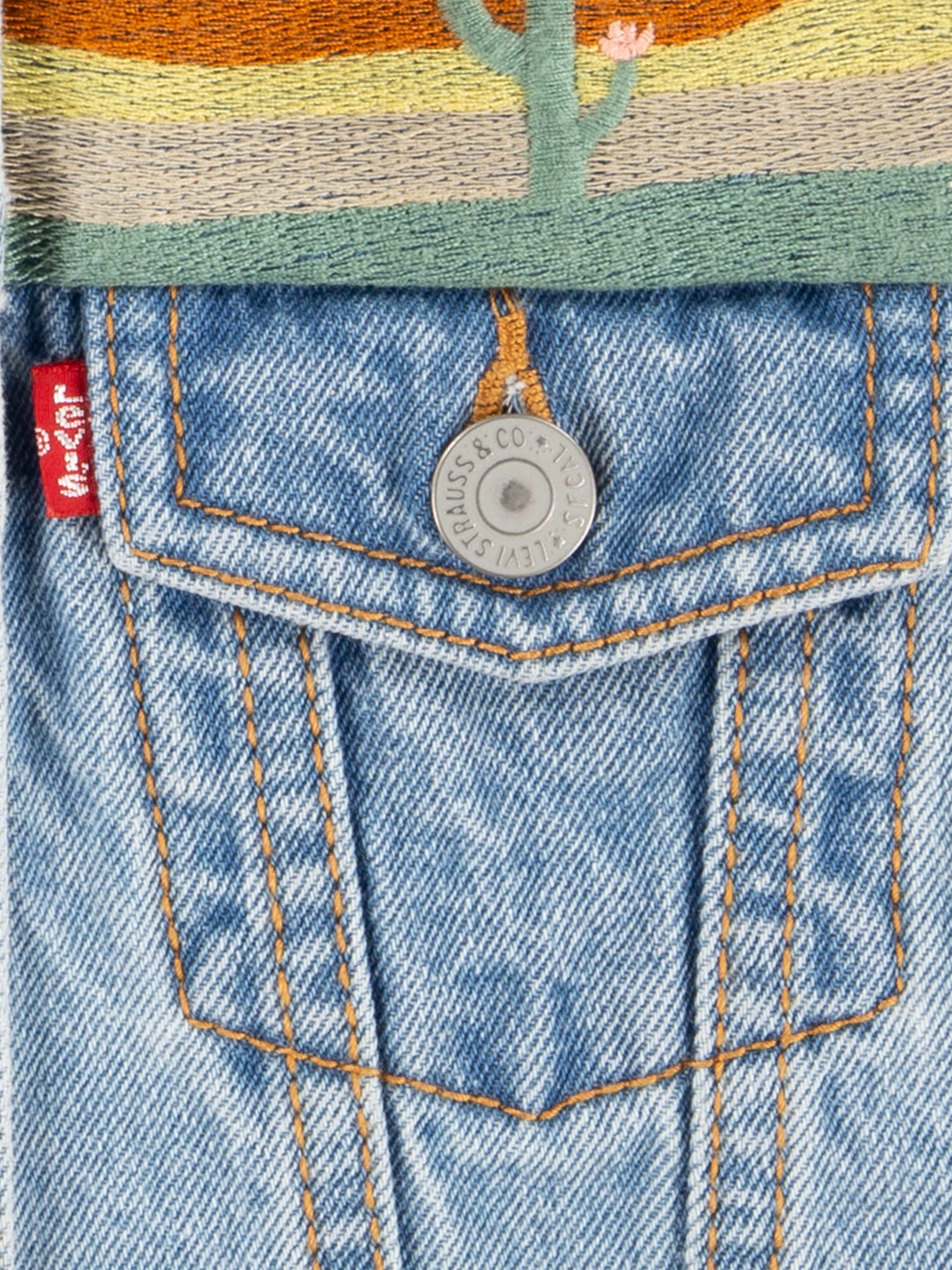 Levi's Girls Embroidered Gilet in Blue - Image 4